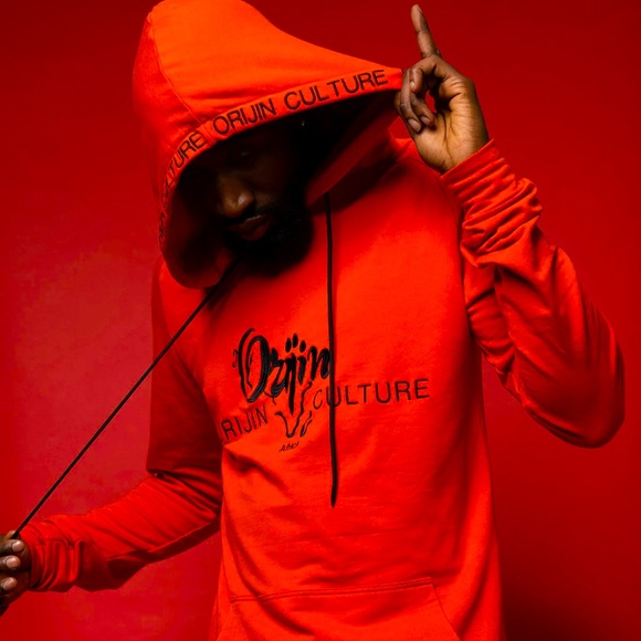✨NWT🏷️UNISEX ORIJIN CULTURE HOODIE🔥SZ OS (Fits S-M-L)‼️SO SOFT‼️BLOOD ORANGE🔥 - Picture 8 of 8